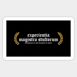 Experientia Magistra Stultorum - Experience Is The Teacher Of Fools Sticker